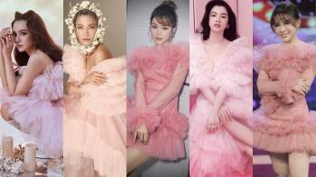Chị em Nam Anh - Nam Em, siêu mẫu Võ Hoàng Yến... cả Vbiz hóa công chúa kiêu sa trong những thiết kế váy áo bay bổng - Ảnh 3.