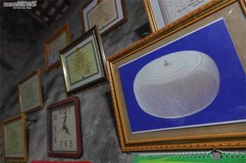 Hình ảnh chiếc lồng bàn đã giải nhất Hội thi sản phẩm thủ công mỹ nghệ Việt Nam năm 2020.