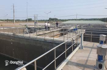 Trạm xử lý nước thải tại Cụm công nghiệp Vĩnh Thanh - Phú Thạnh, H.Nhơn Trạch. Ảnh: B.Mai