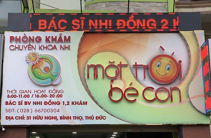 Phòng khám chuyên khoa Nhi Mặt trời bé con tại quận Thủ Đức