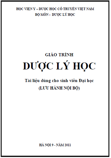 [PDF] Giáo Trình Dược Lý Học – Học Viện Y–Dược Học Cổ Truyền Việt Nam