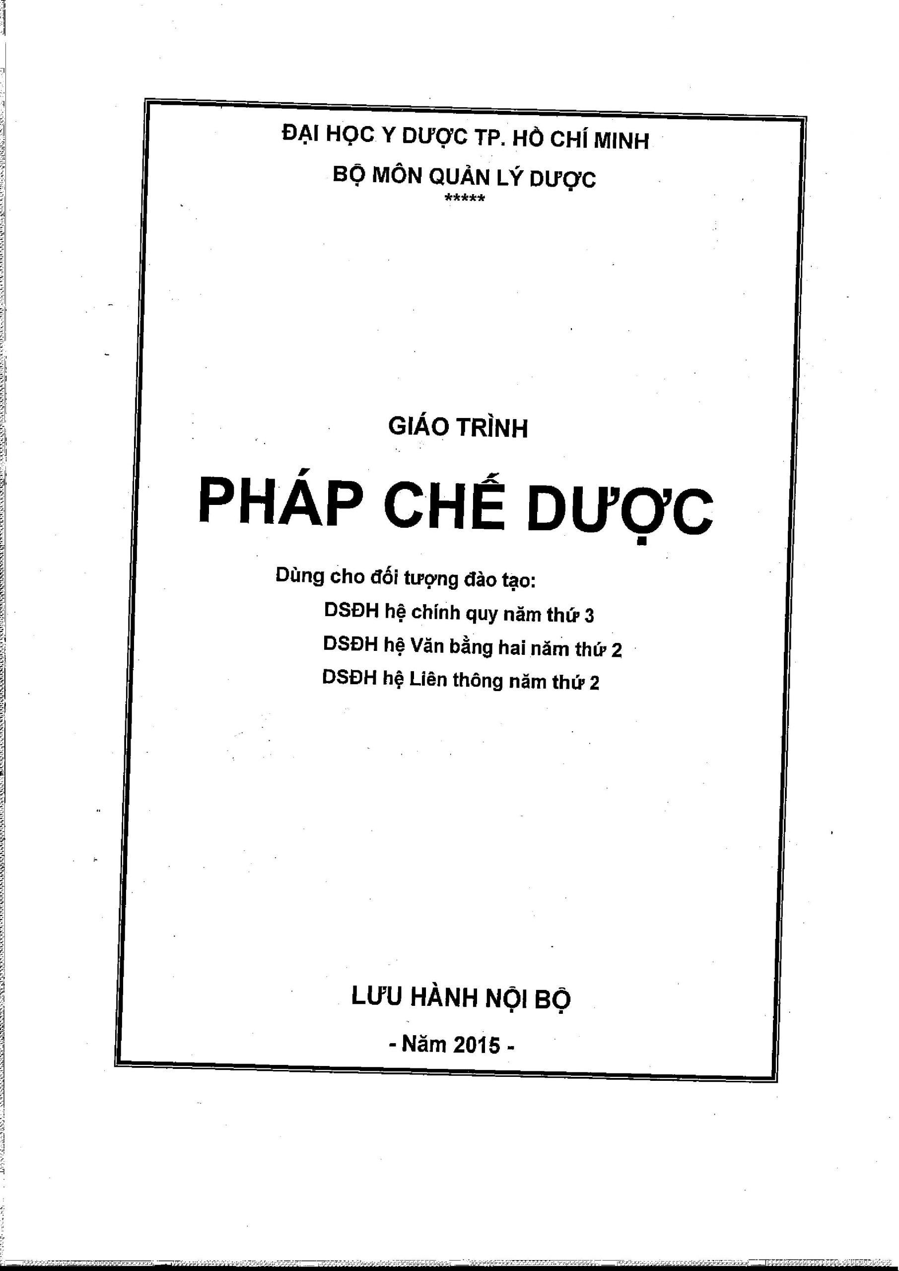 [PDF] Giáo trình pháp chế dược – Dược Sĩ Đại Học