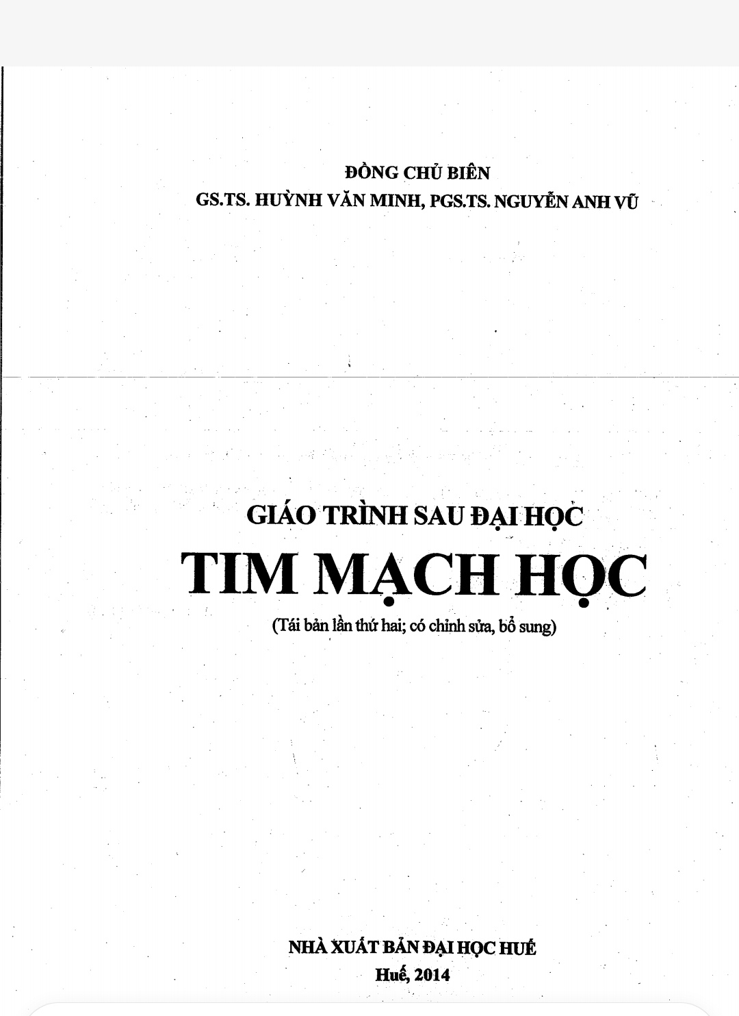 [PDF] Giáo Trình Tim Mạch Học Sau Đại Học – Đại Học Y Dược Huế