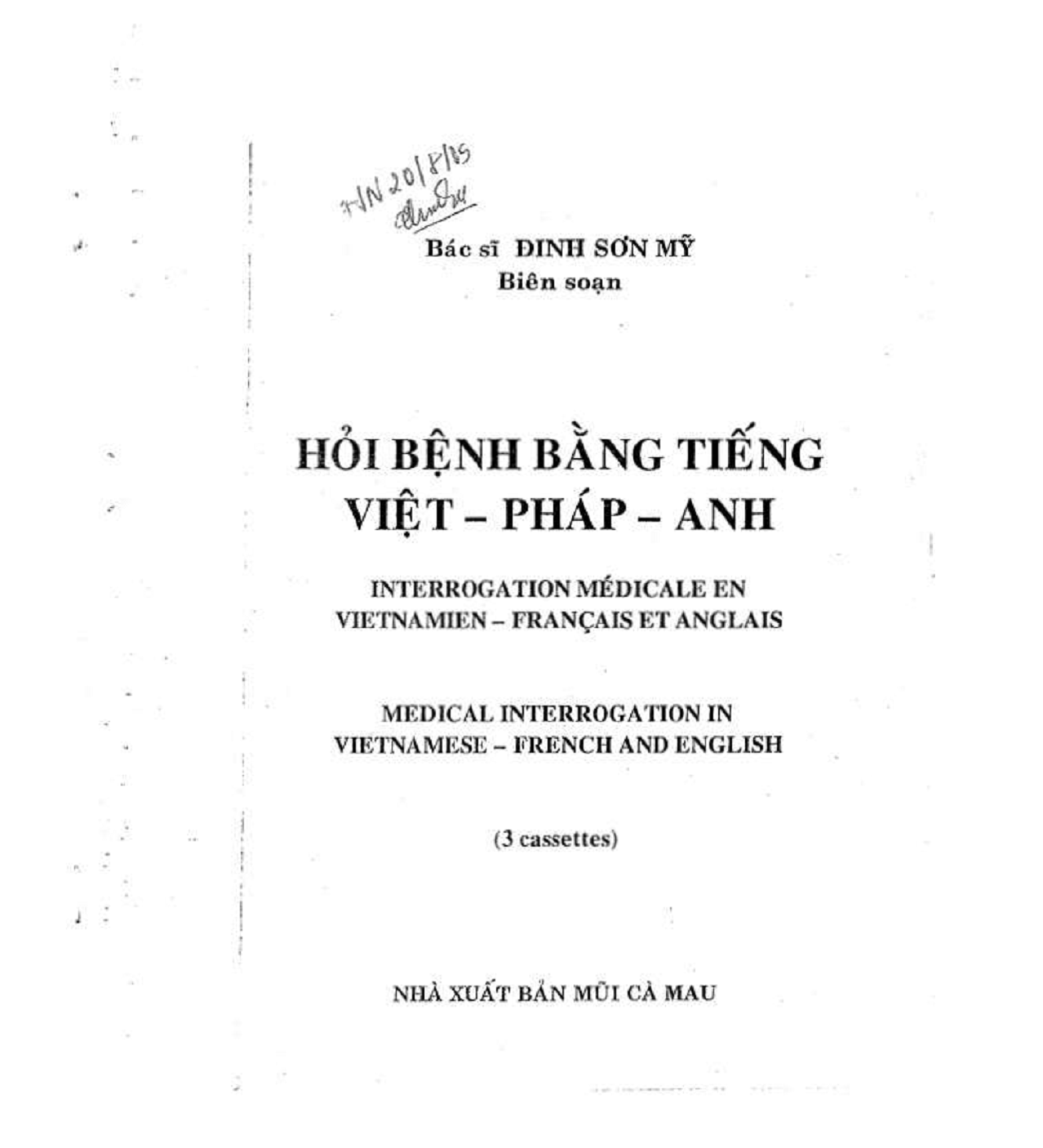[PDF] Hỏi Bệnh Bằng Tiếng Việt – Pháp – Anh