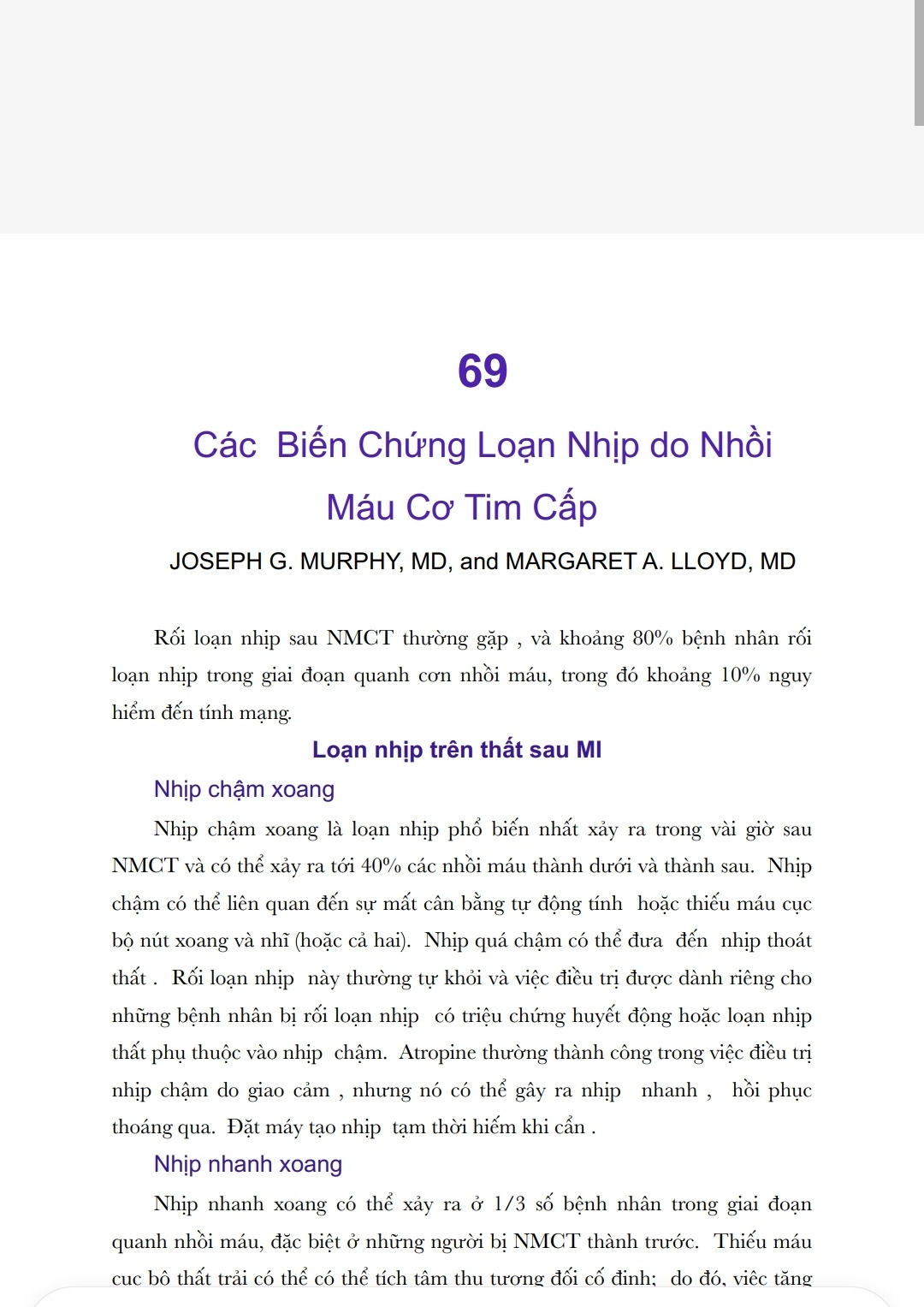 [Tài Liệu] Các Biến Chứng Loạn Nhịp Do Nhồi Máu Cơ Tim Cấp – BS. Thuận Nguyễn