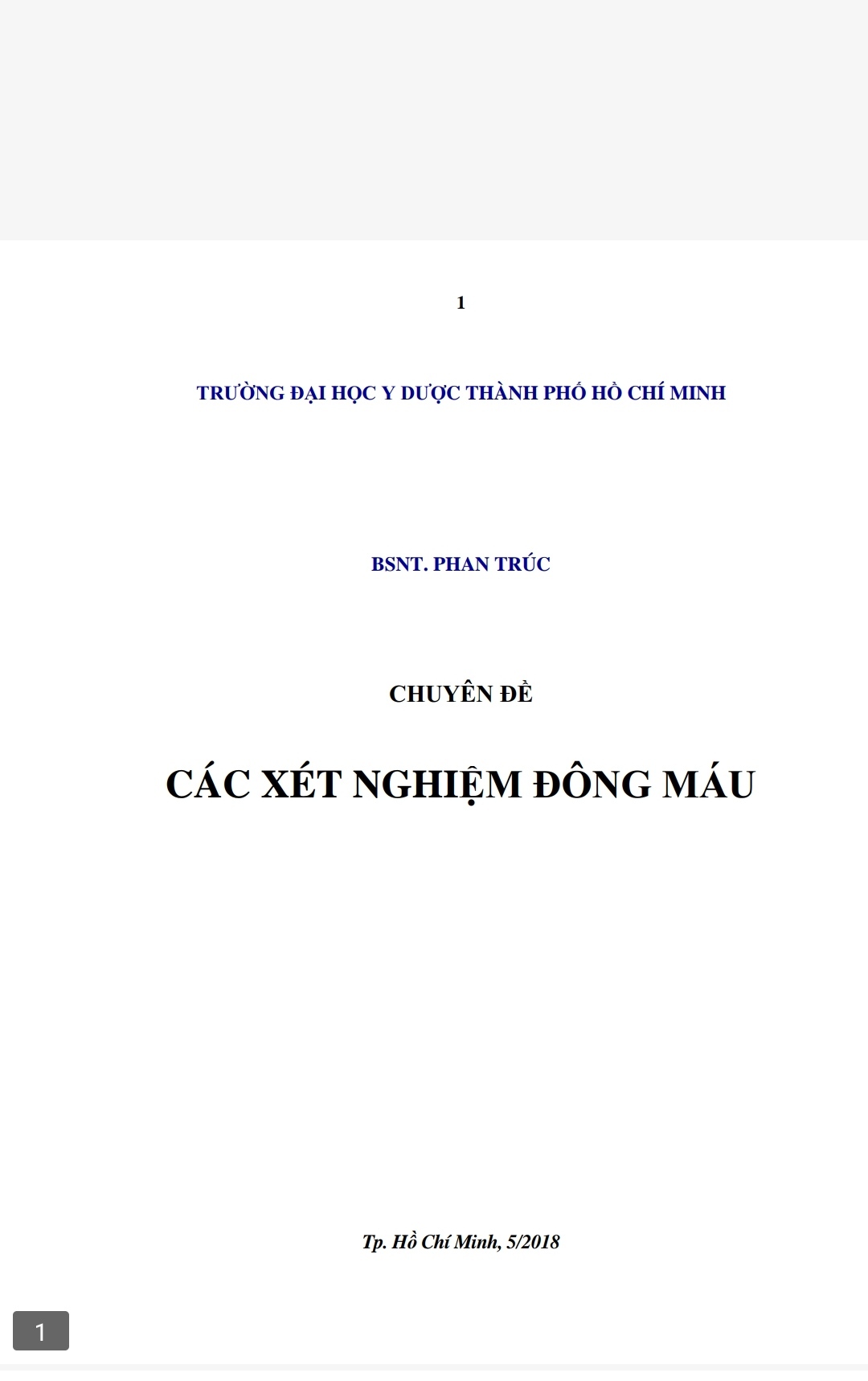 [Tài Liệu] Các Xét Nghiệm Đông Máu – BSNT. Phan Trúc