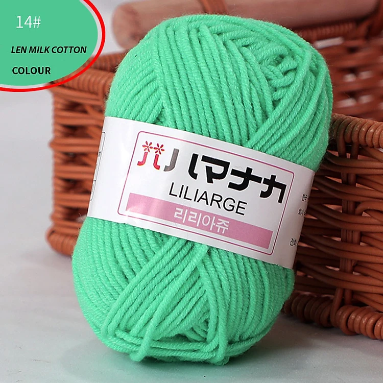 Len sợi đan móc cuộn 25gr bao gồm 50 màu , len milk cotton Hàn Quốc mềm mịn chuyên móc thú hoặc khăn mũ trẻ em