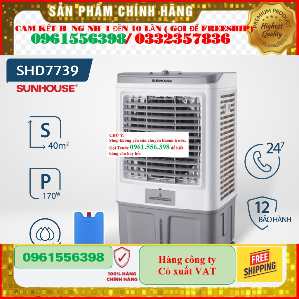 [CHÍNH HÃNG] Quạt Điều Hòa Hơi Nước SUNHOUSE SHD7739 - Hàng trưng bày- Mới 100%