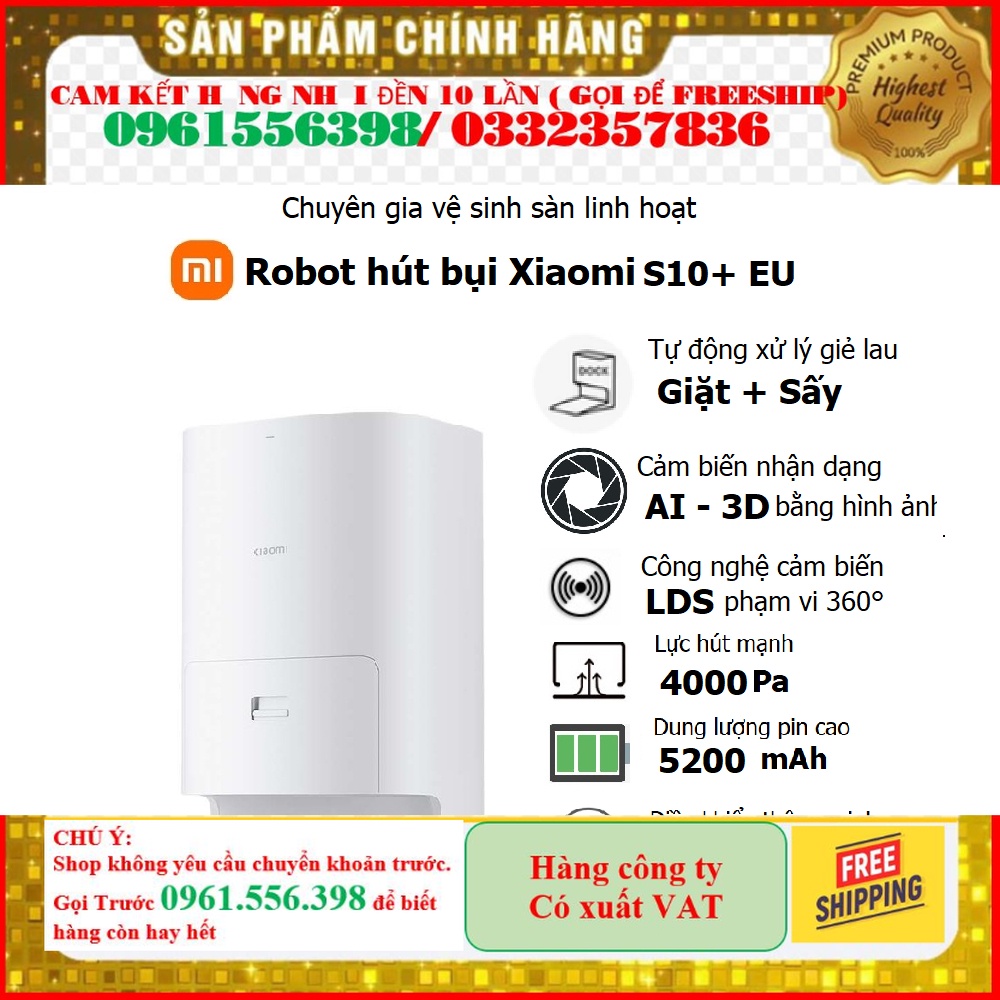 [CHÍNH HÃNG] Robot hút bụi lau nhà Xiaomi Robot Vacuum X10+ EU BHR6363EU, Bản quốc tế - Chính hãng Digiworld